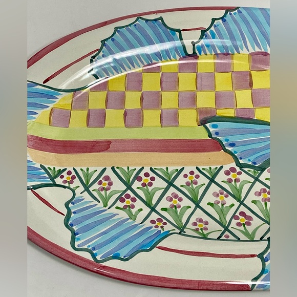 Mackenzie-Childs Large 18.5" Fish Story Platter/Wall Hanging 2008 Rare w/Sticker - Picture 6 of 13